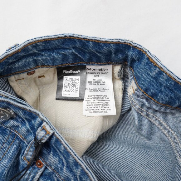 Reformation Cynthia High-Rise Straight Jeans In Colorado - Women's Size 26 NWT - Picture 8 of 11